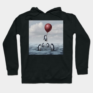 Thinking Different Concept surreal idea as a group of penguins with an individual game changer thinker motivational art Hoodie